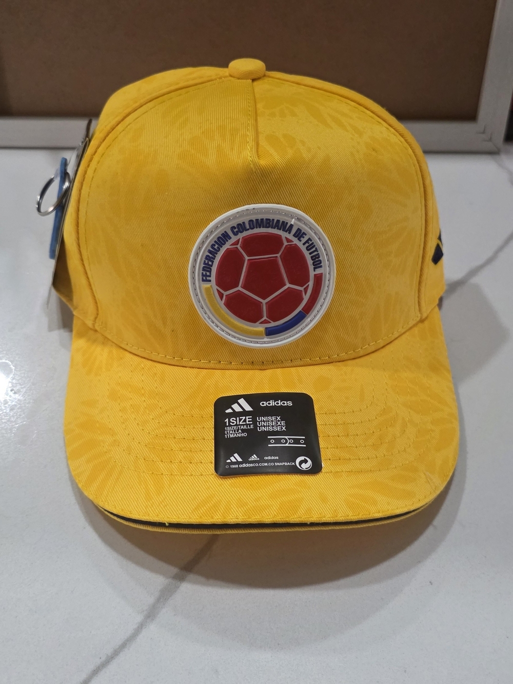 adidas Yellow Colombia Football Patch Cap